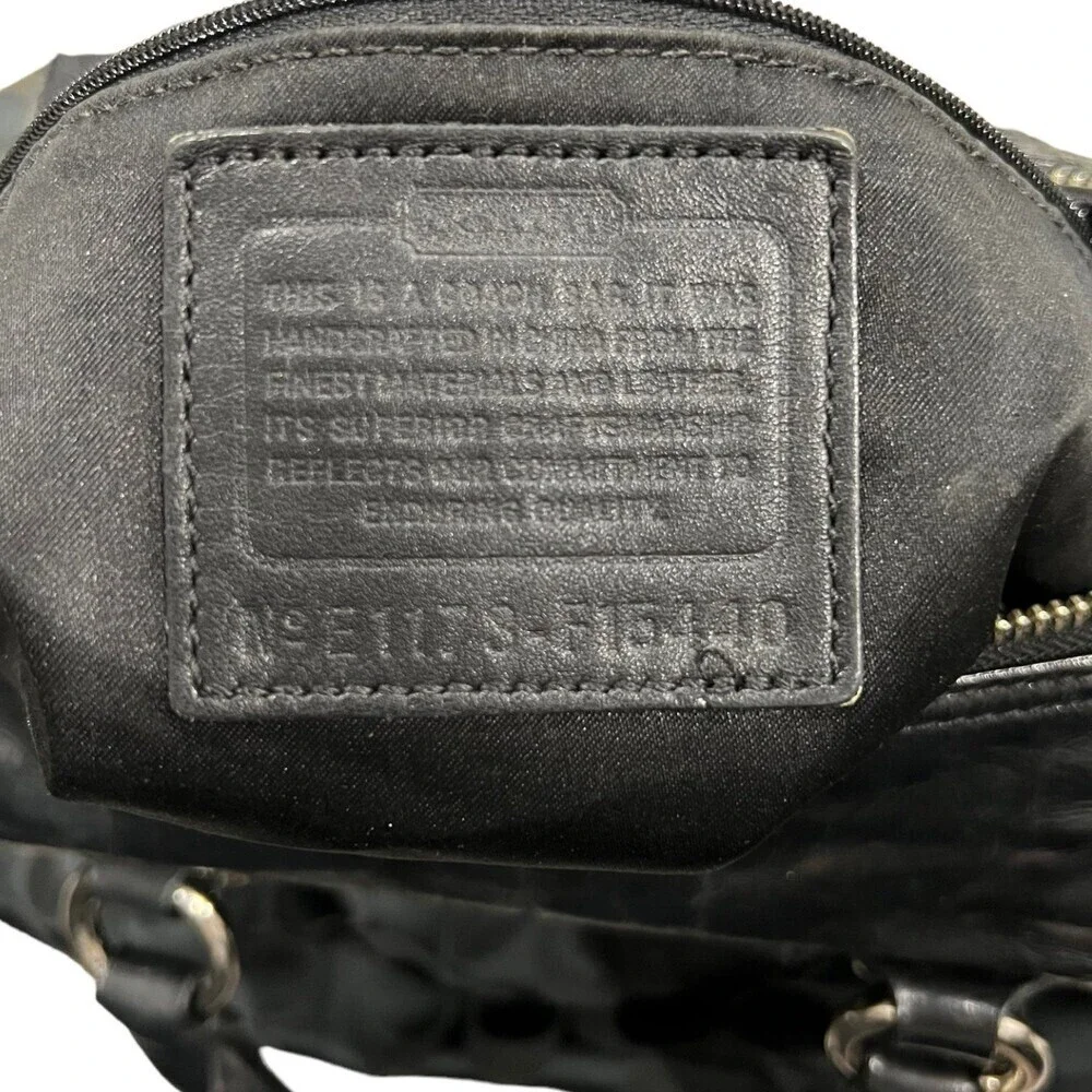 Coach Black Signature Fabric Ashley Handbag